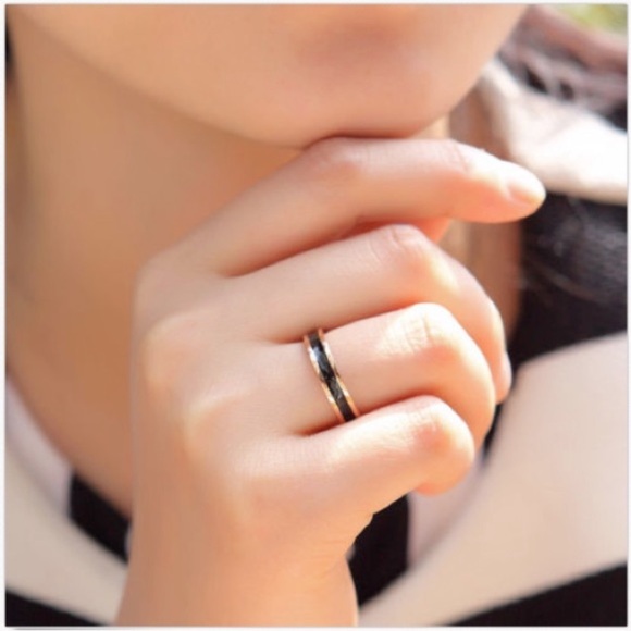 Silver Coat Pipe Wedding Band Titanium Steel Ring - Picture 10 of 15